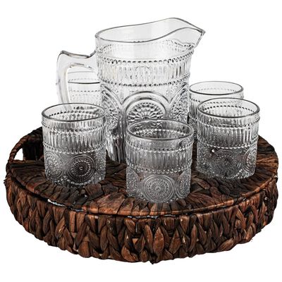 Set Jarra Y 4 Vasosbuho Vintage Home