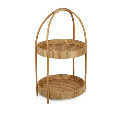 Charola 2 Niveles Rattan Alta Vintage Home