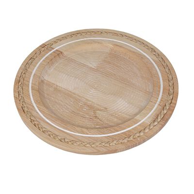 Plato Base Wood Rim Vintage Home