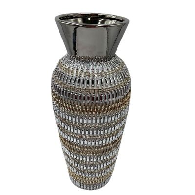 Vasija Bdd Silver Gold Vintage Home