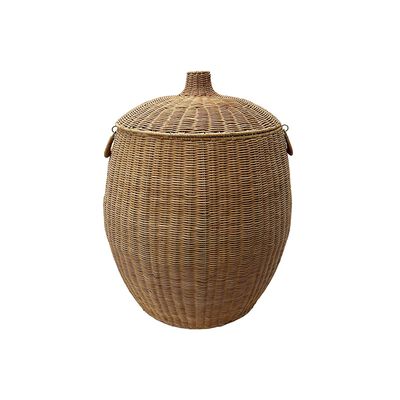 Canasta Decorativa Con Tapa Rat&aacute;n Home Nature