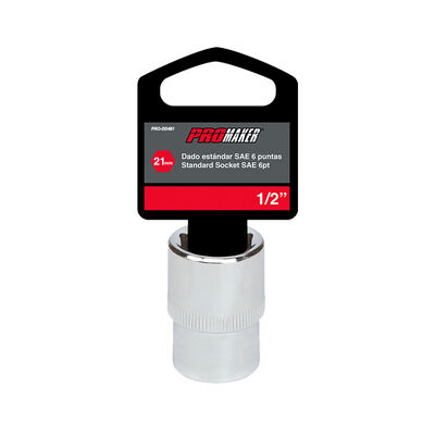 Dado Corto Hexagonal Cromado 1/2" X 21mm Promaker