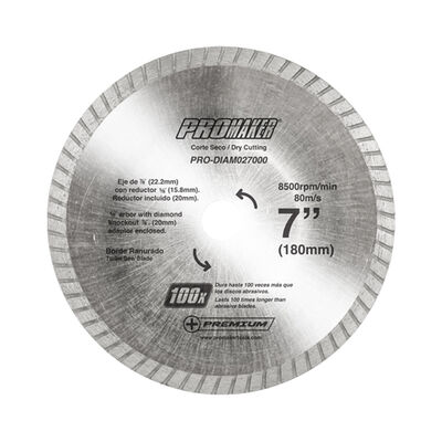 Disco Diamantado Ranurado Corte Seco 7" X 7/8 Promaker