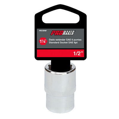 Dado Corto Hexagonal Cromado Promaker 1/2" X  1.1/4"