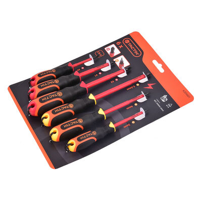 Set 6 Desarmadores Aislados Profesional Electricista Ergon&oacute;micos Tactix
