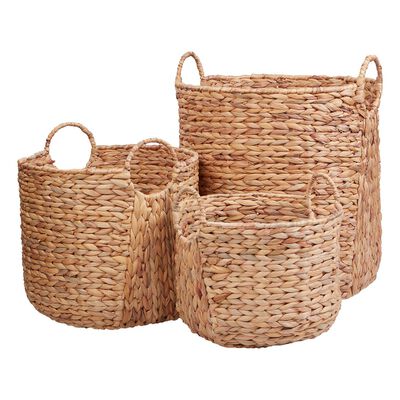 S/3 Canastas Water Hyacinth Vintage Home