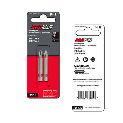 Puntas para Desarmador 2 Piezas Phillips 2 X 50mm Promaker