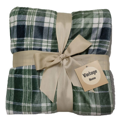 Frazada Christmas Faux Green Vintage Home