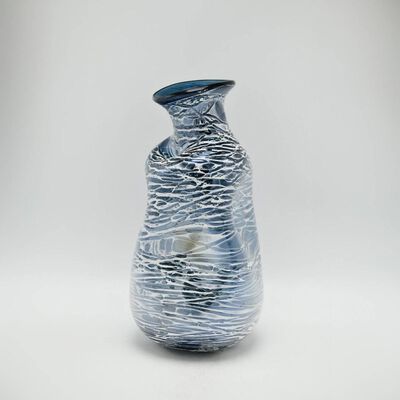 Vasija Vintage Home Abstract Vidrio Blue