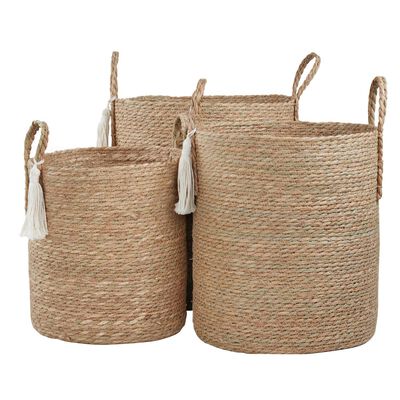 S/3 Canastas Seagrass Vintage Home