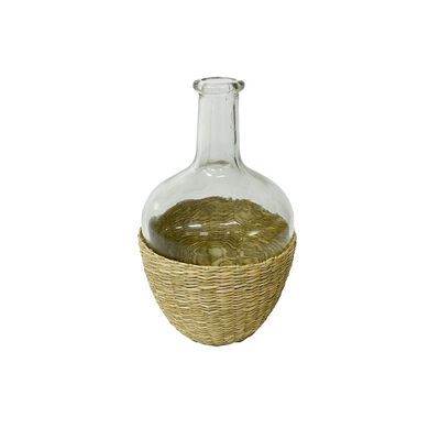 Florero Decorativo Vidrio Y Hierba Marina Home Nature