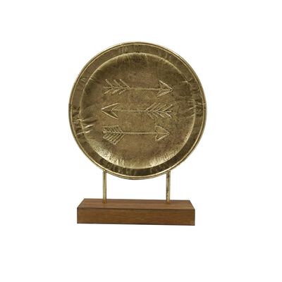 Plato En Pedestal Arrow Gold VINTAGE HOME