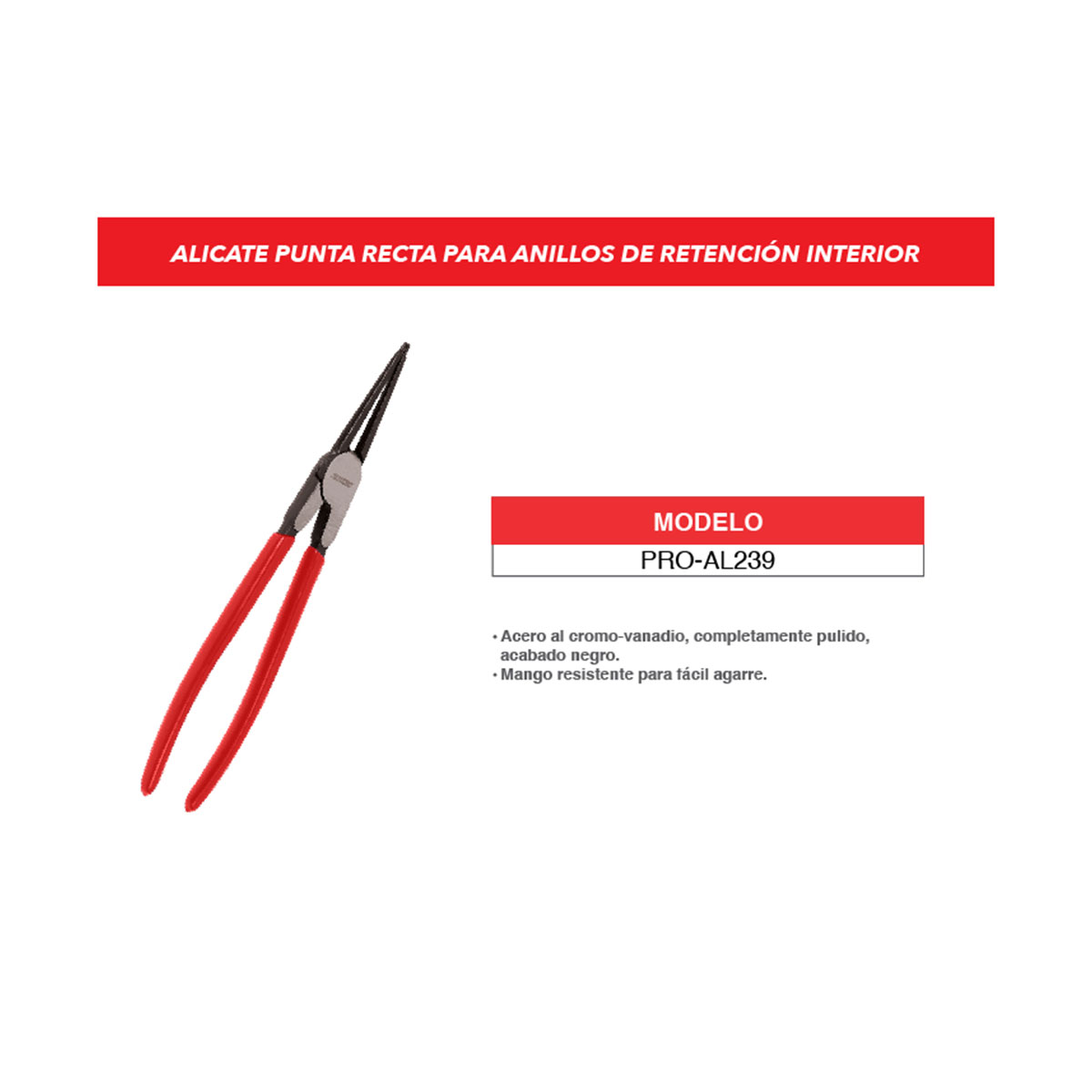 Pinza Saca Reten Interior Punta Recta 7" Promaker image number null