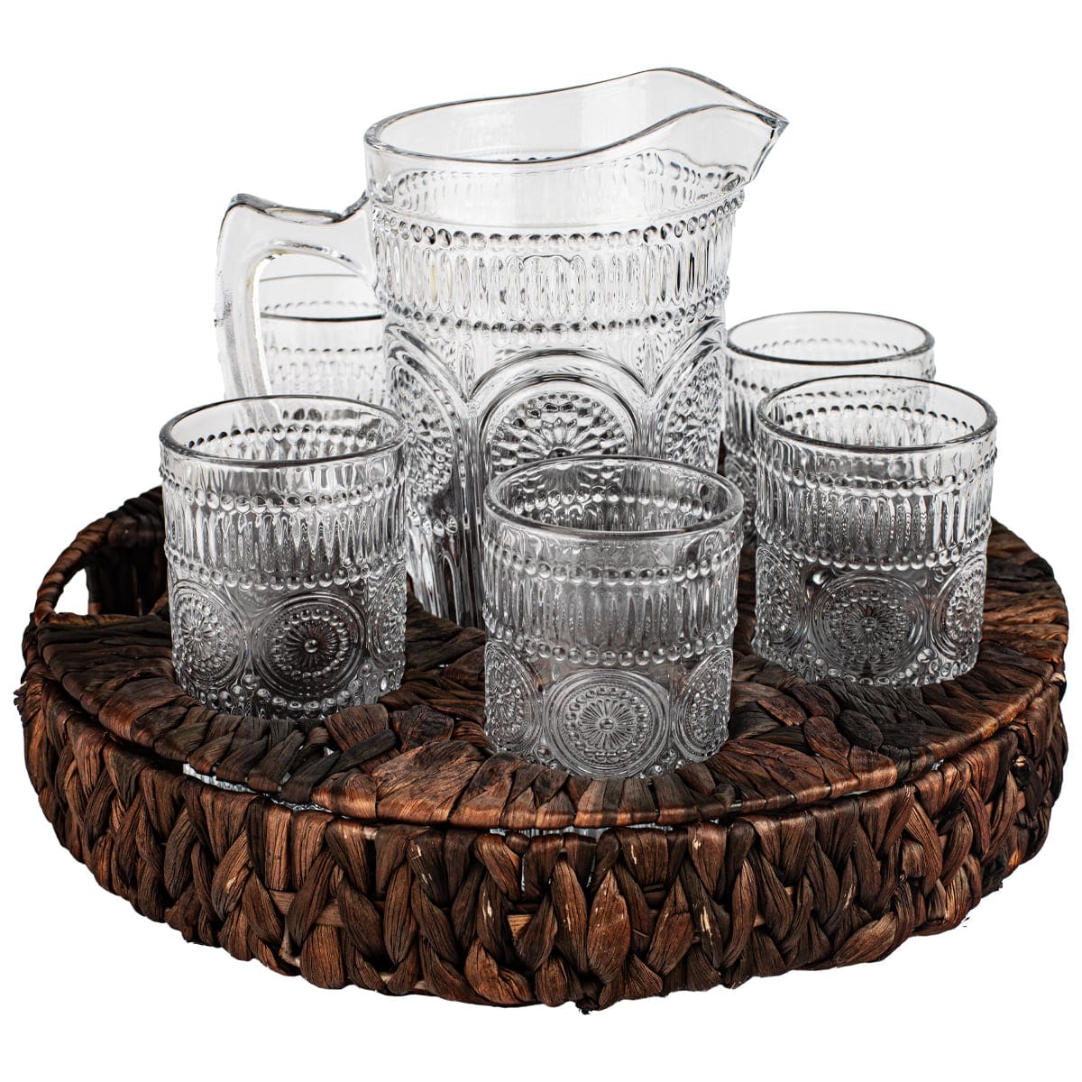 Set Jarra Y 4 Vasosbuho Vintage Home image number null