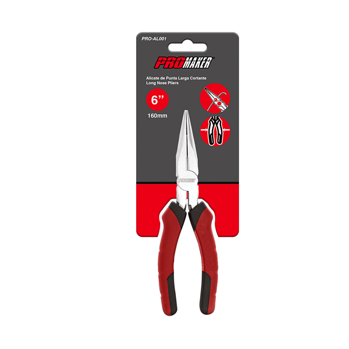 Pinza Punta Fina Con Corte Lateral 6" Promaker image number null