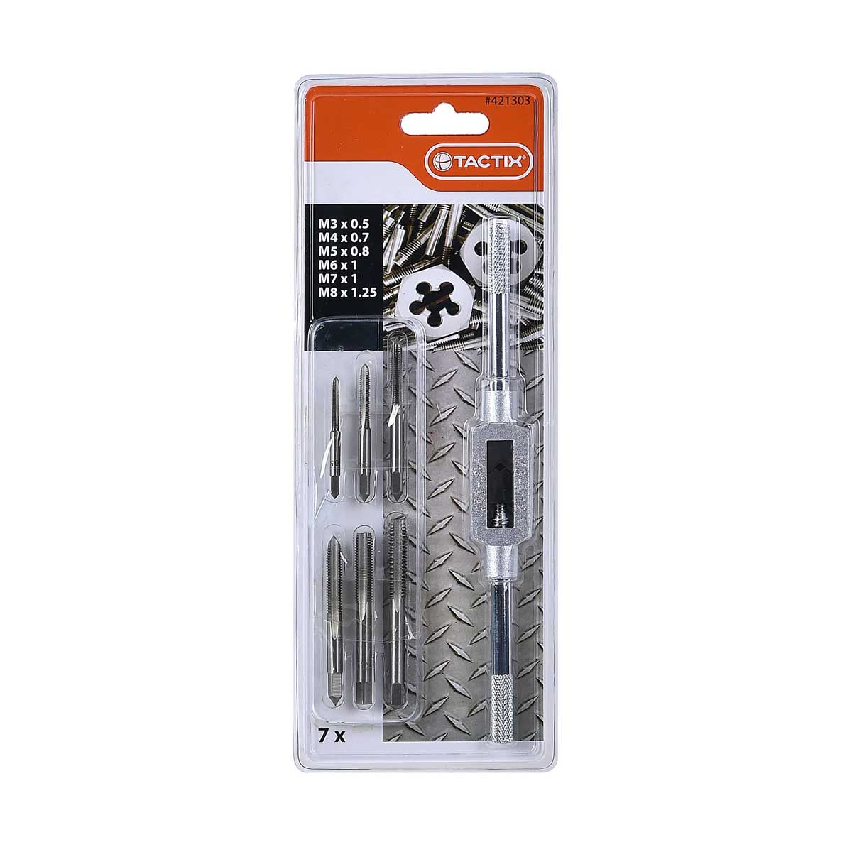 Juego de Machuelos Macho 7PC con Llave M&eacute;trico Tactix image number null