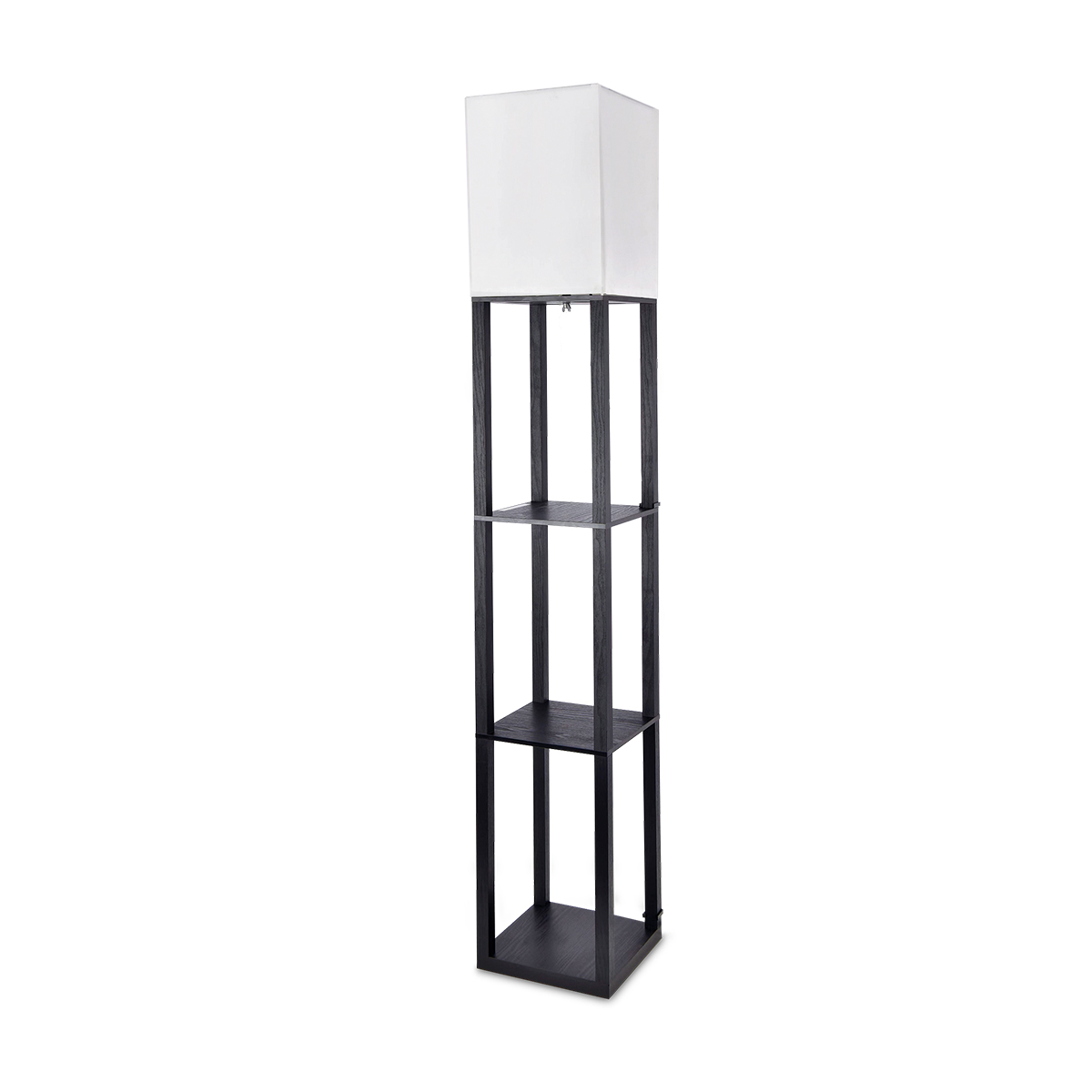 L&aacute;mpara De Pie Decorativa Con Estantes Negro Home & Details HNWYFL012 image number null