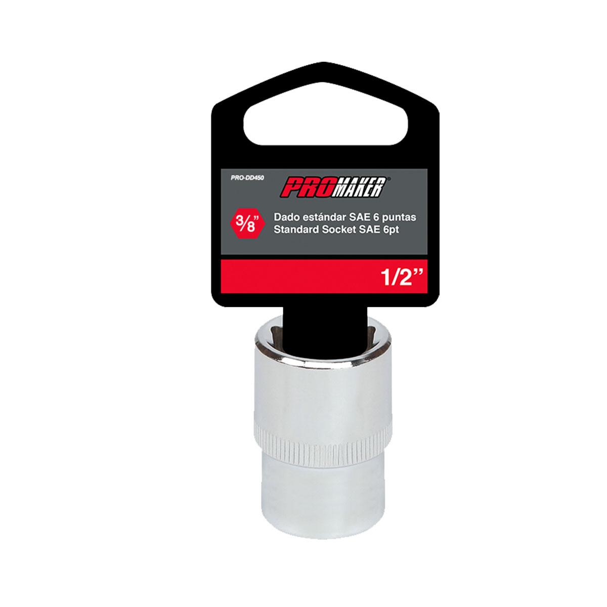 Dado Corto Hexeagonal Cromado SAE 1/2" X 3/8" Promaker image number null