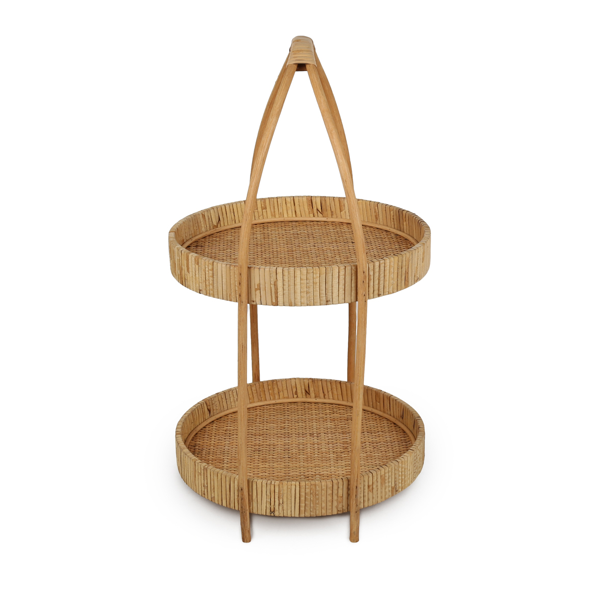 Charola 2 Niveles Rattan Alta Vintage Home image number null