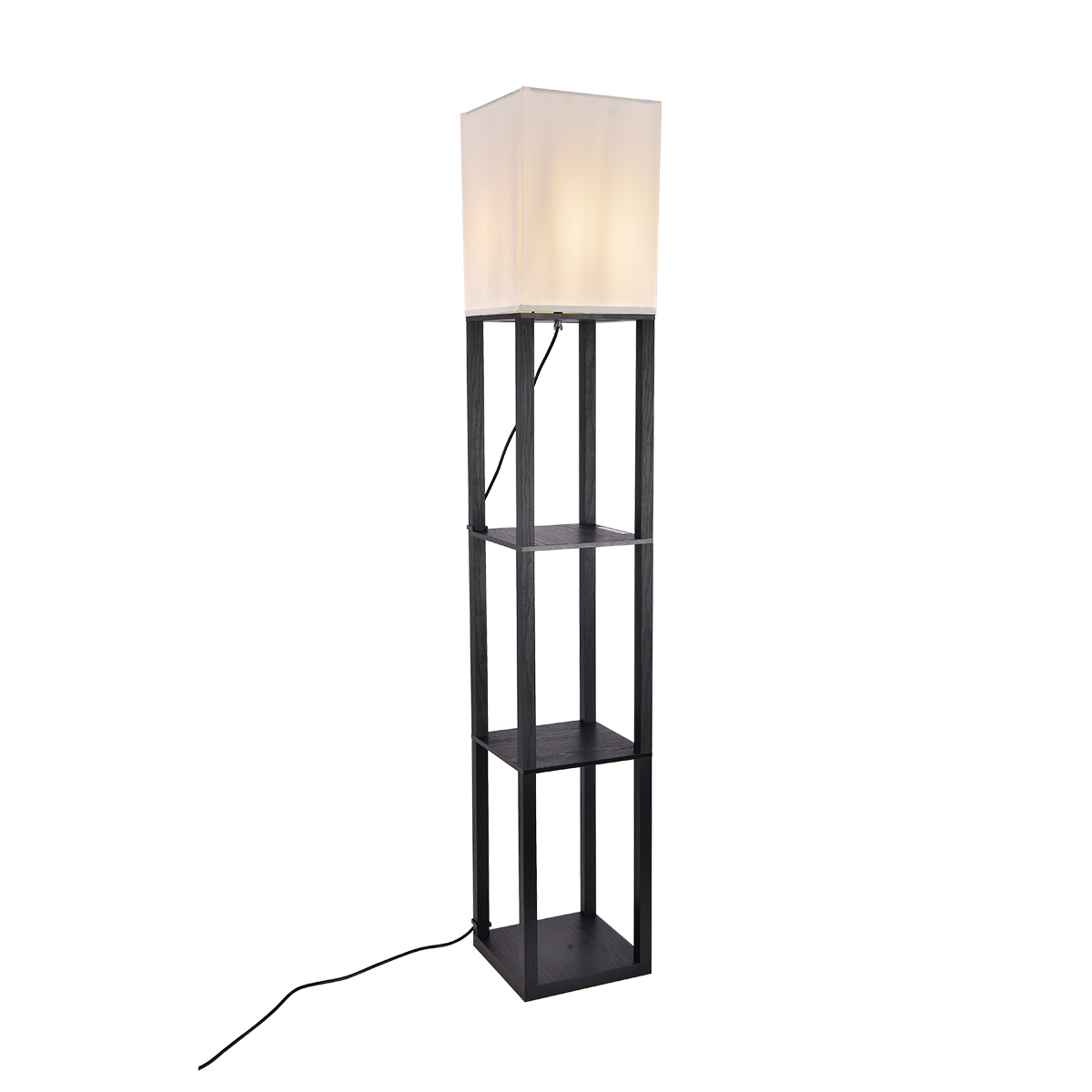 L&aacute;mpara De Pie Decorativa Con Estantes Negro Home & Details HNWYFL012 image number null