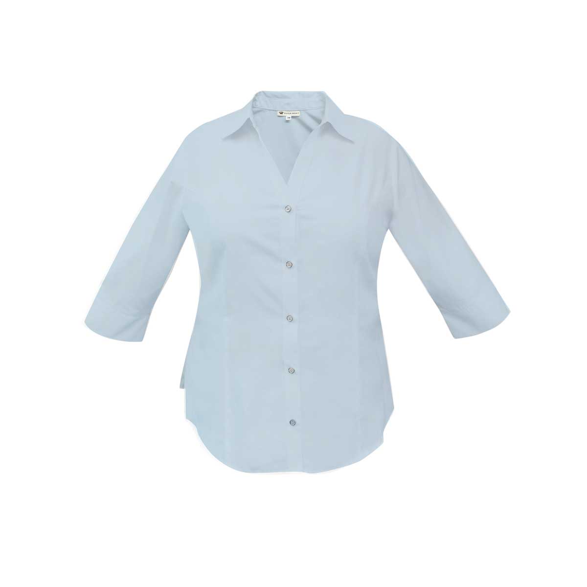 Blusa Para Mujer B&aacute;sica Manga 3/4 Azul Pavla Mint image number null