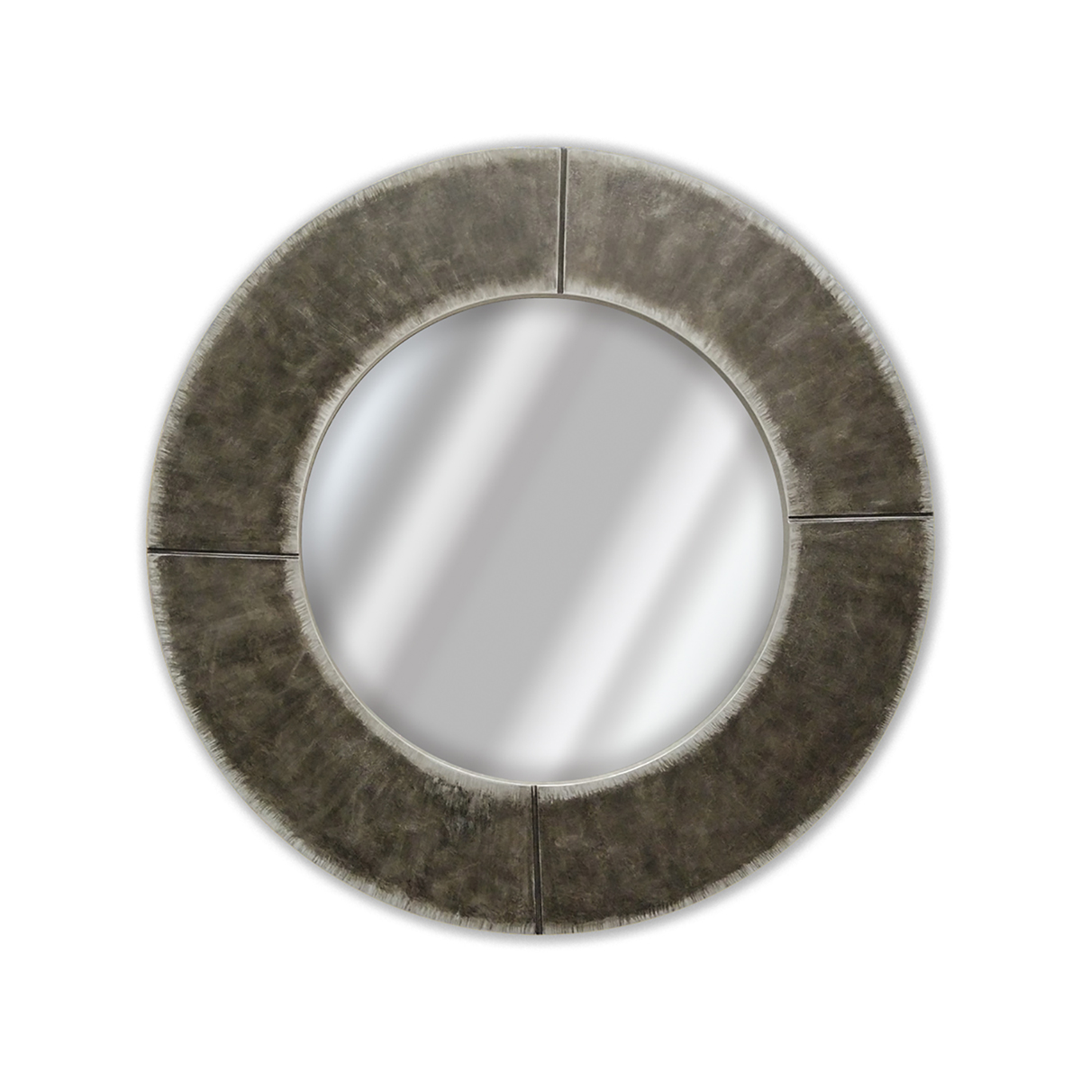 Espejo Contempor&aacute;neo Redondo Plata Moteado Negro   80 Cms image number null