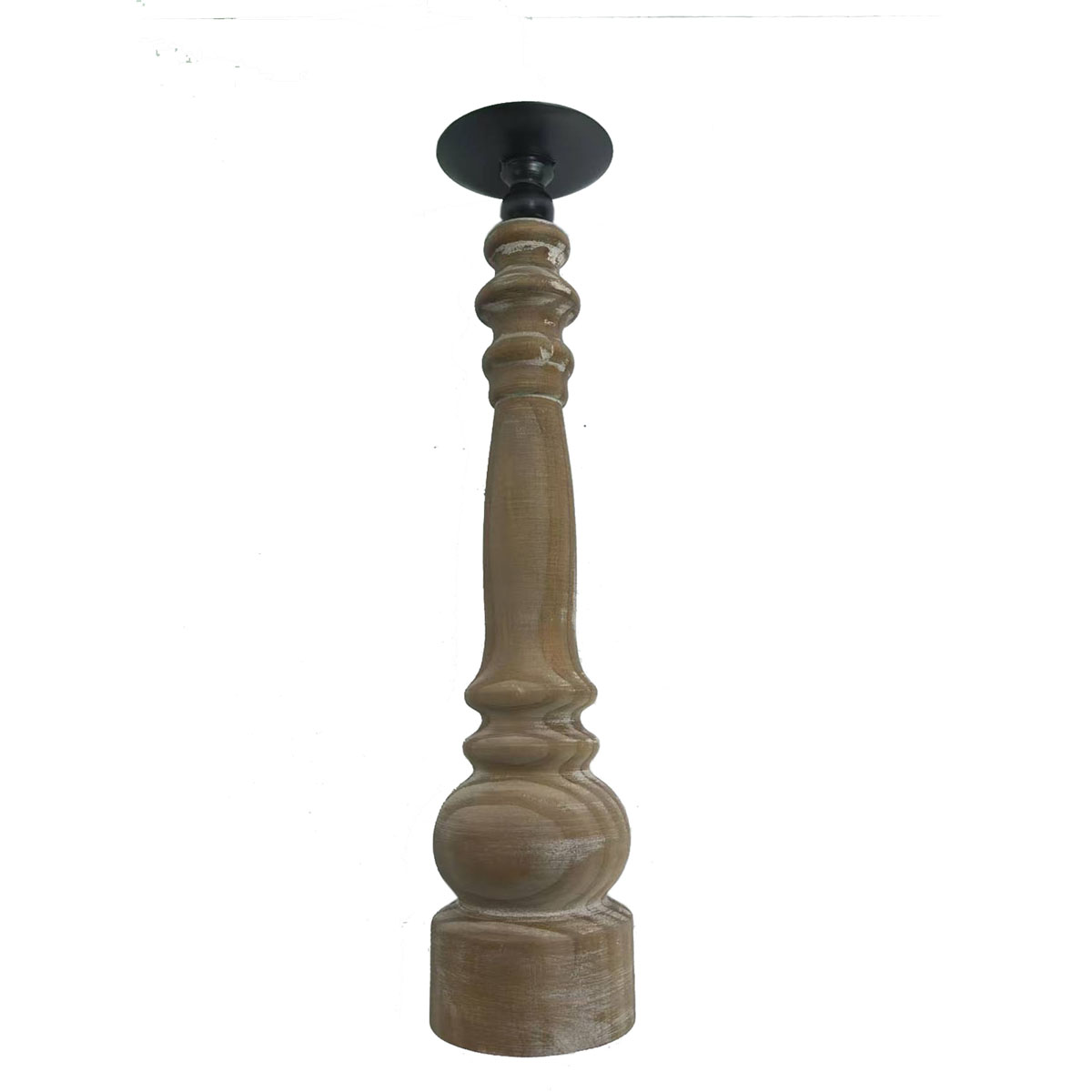 Vintage Home Candelero Pillar Wood Metal G image number null