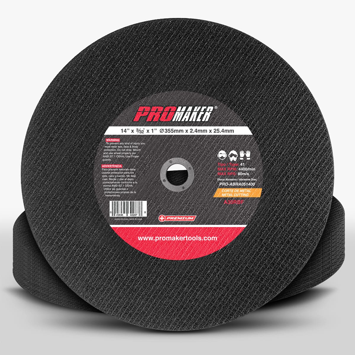 Disco Abrasivo para Tronzadora 14" X 3/32 Promaker image number null