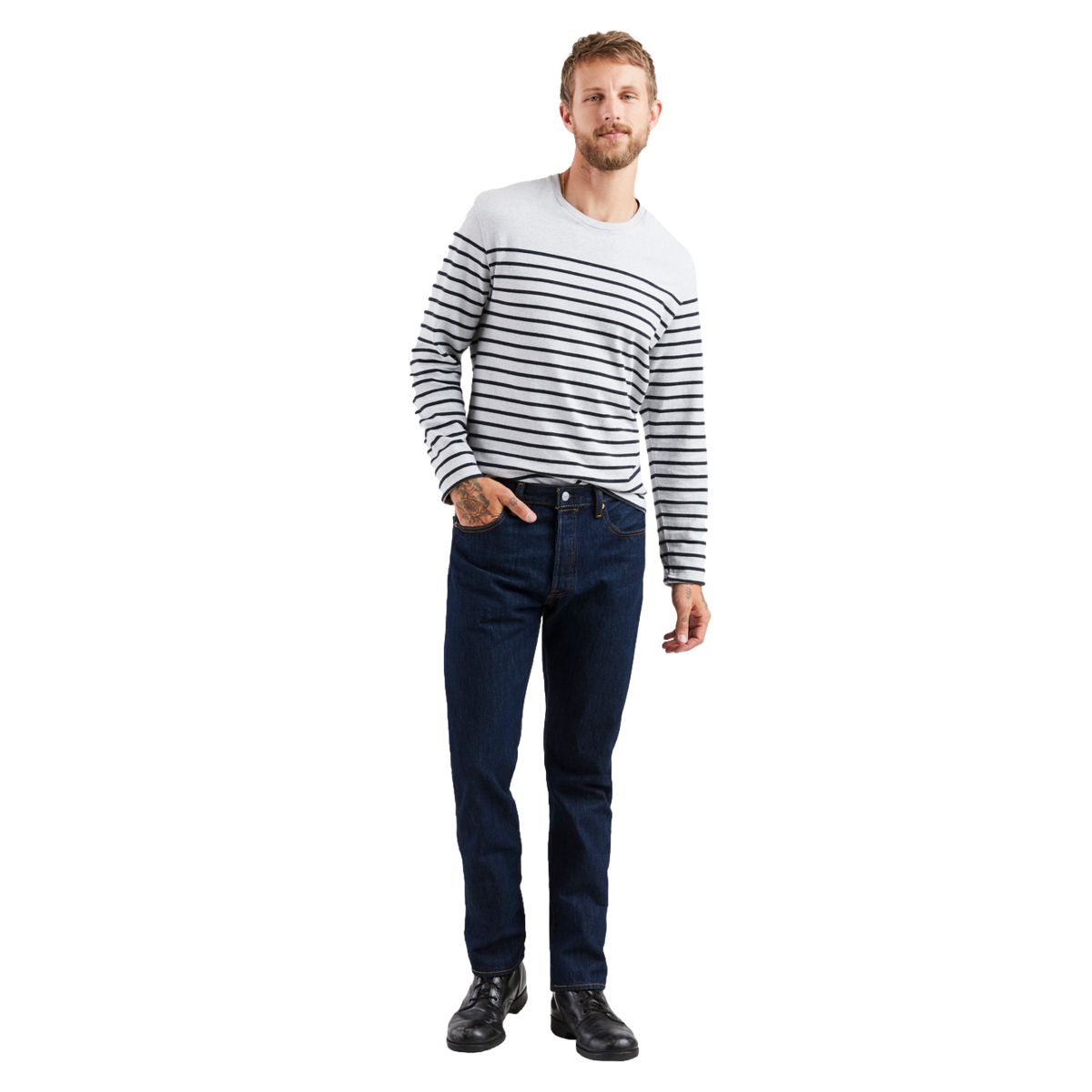 Jeans Recto Semi Ajustado Levi's 501 Para Hombre Universitario image number null