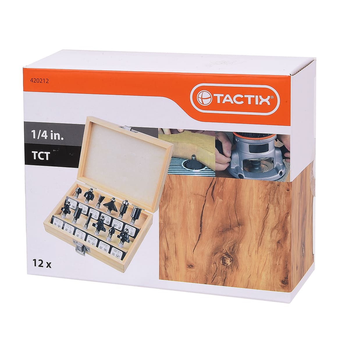 Juego de 12 Brocas para Router Tactix image number null
