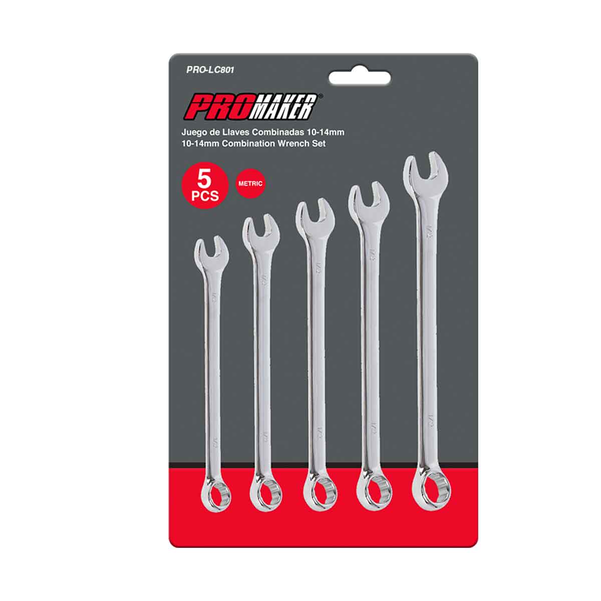 Juego 5 Llaves Combinada Milimetricas Cromadas Promaker image number null