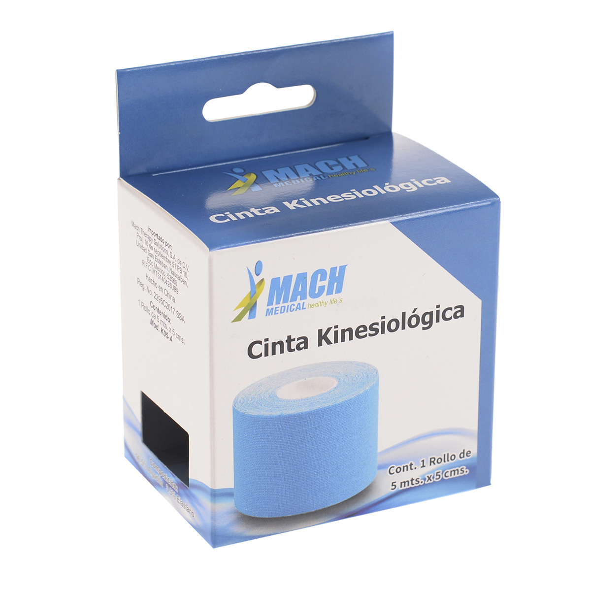 Cinta Kinesiol&oacute;gica Azul Mach Medical image number null
