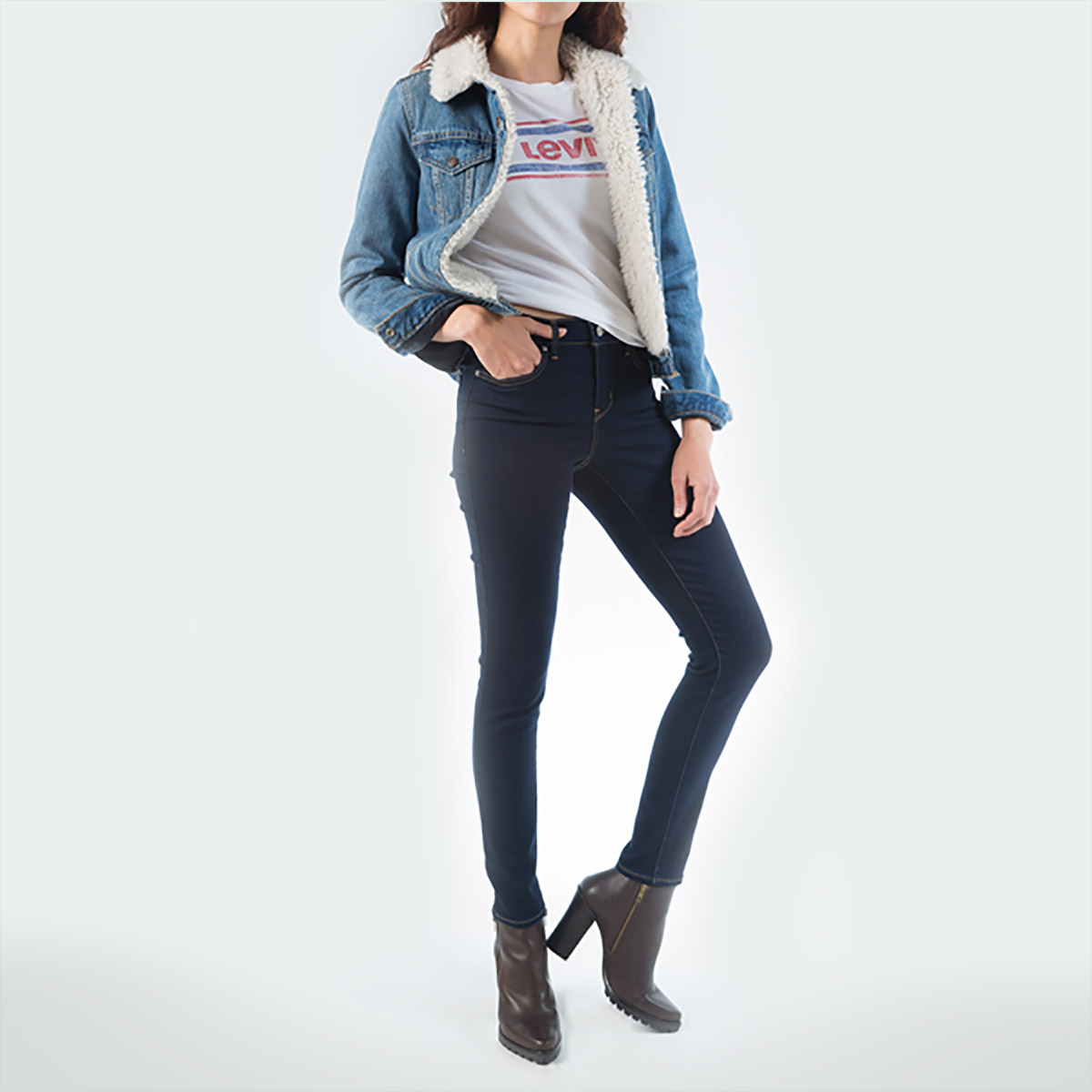 Jeans Skinny Fit Levi's Cintura Media Para Mujer image number null