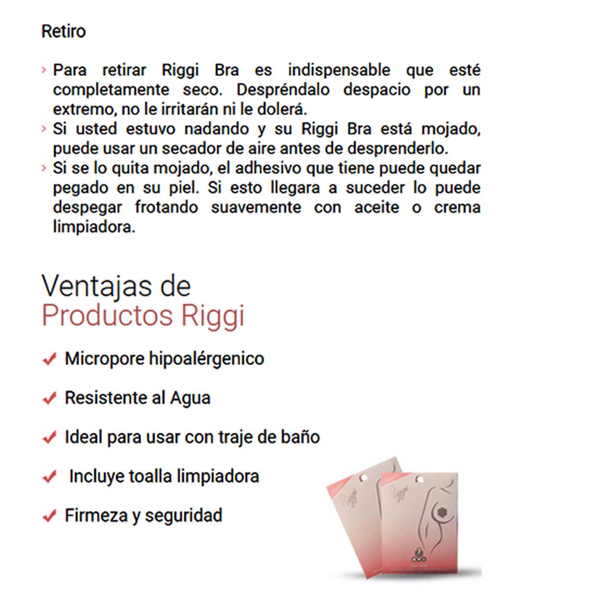 Copas Adheribles Riggi para Mujer image number null