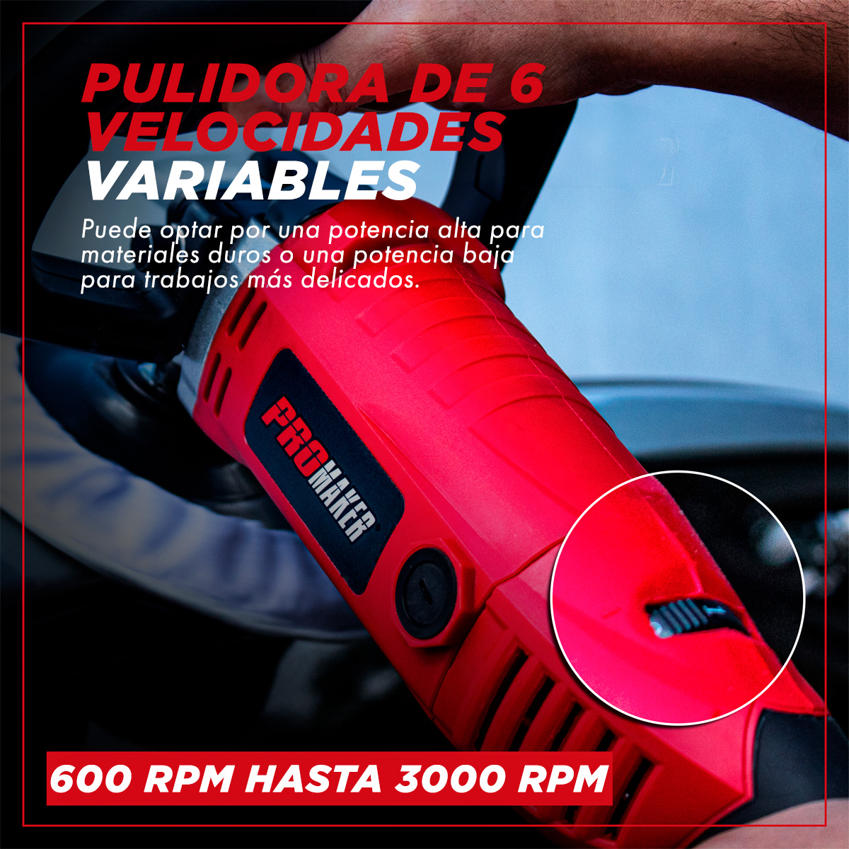 Pulidora con 6 Velocidades Variables Promaker 7" image number null