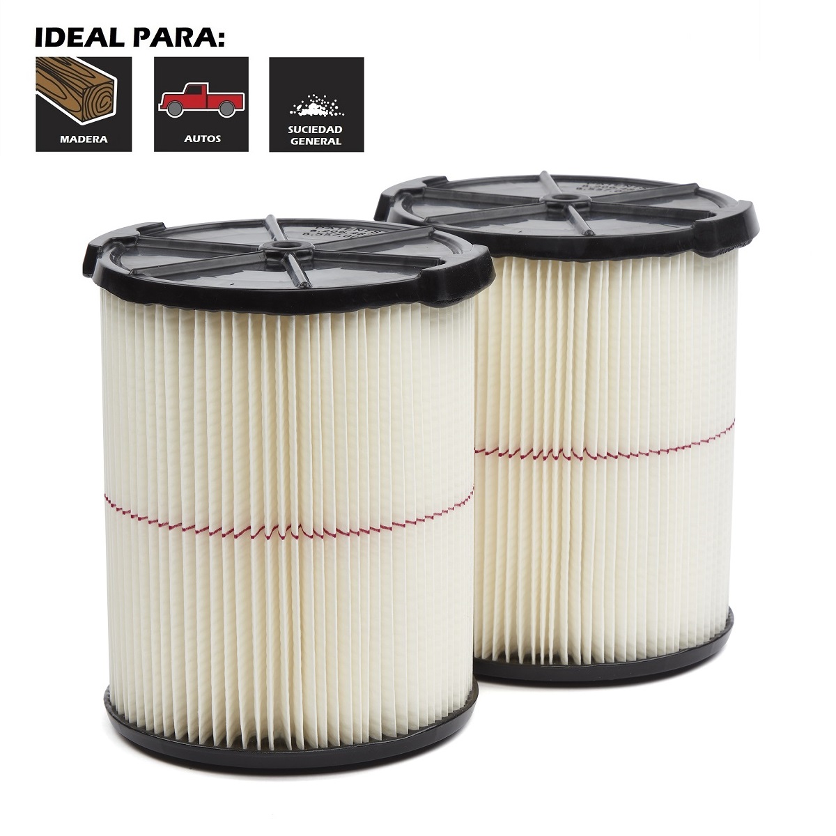 2 Pack Filtros para Uso General para Aspiradoras CRAFTSMAN de 6 a 20 Galones Mod. CMXZVBE38755 image number null
