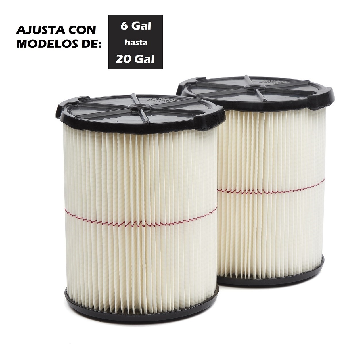 2 Pack Filtros para Uso General para Aspiradoras CRAFTSMAN de 6 a 20 Galones Mod. CMXZVBE38755 image number null