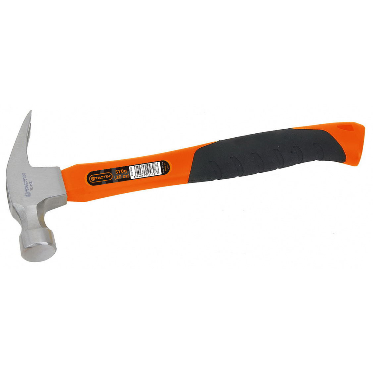 Martillo U&ntilde;a Curva 570g (20oz) Mango Fibra de Vidrio Tactix image number null