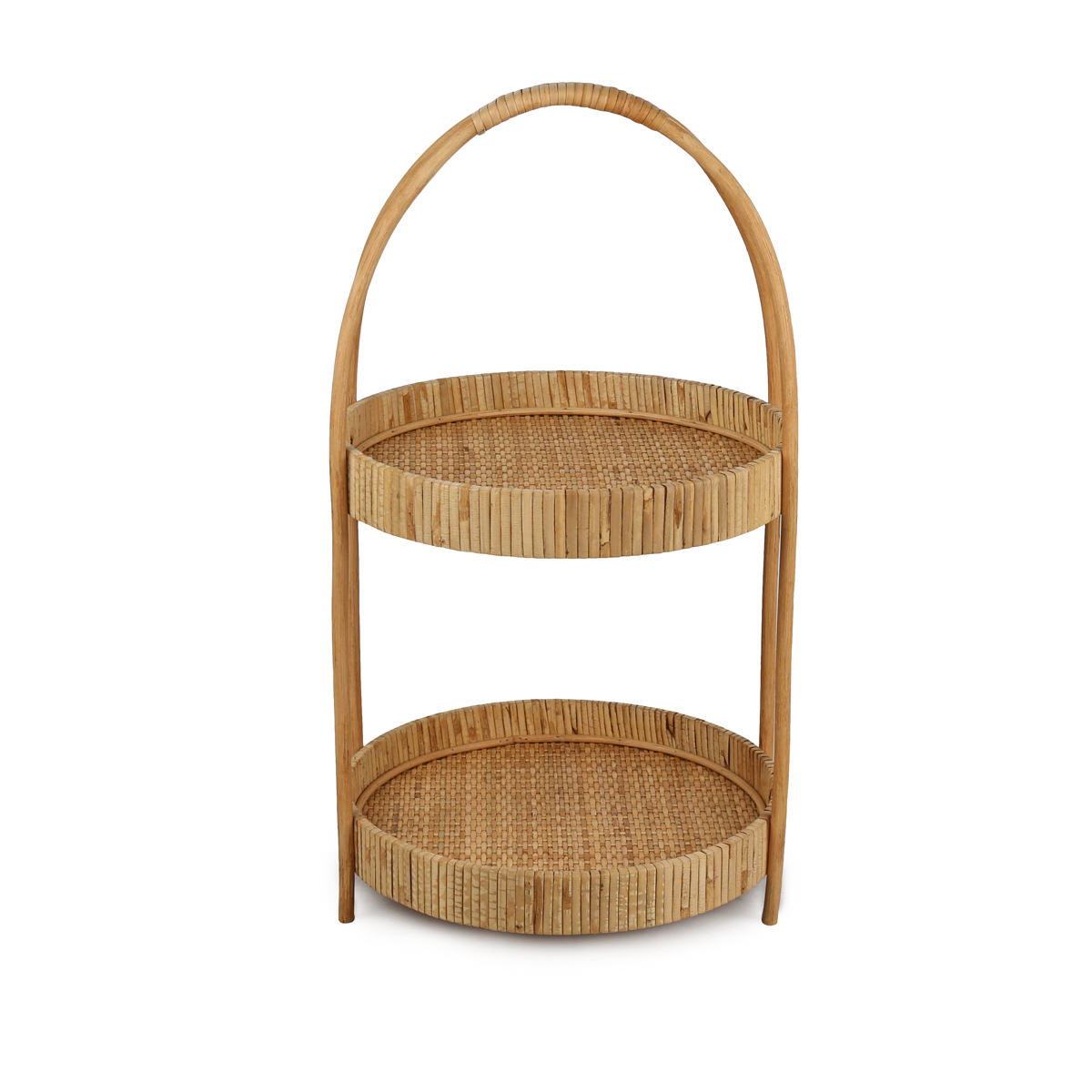 Charola 2 Niveles Rattan Alta Vintage Home image number null