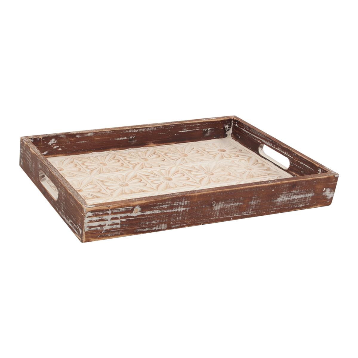 Charola Carved Rect VINTAGE HOME image number null