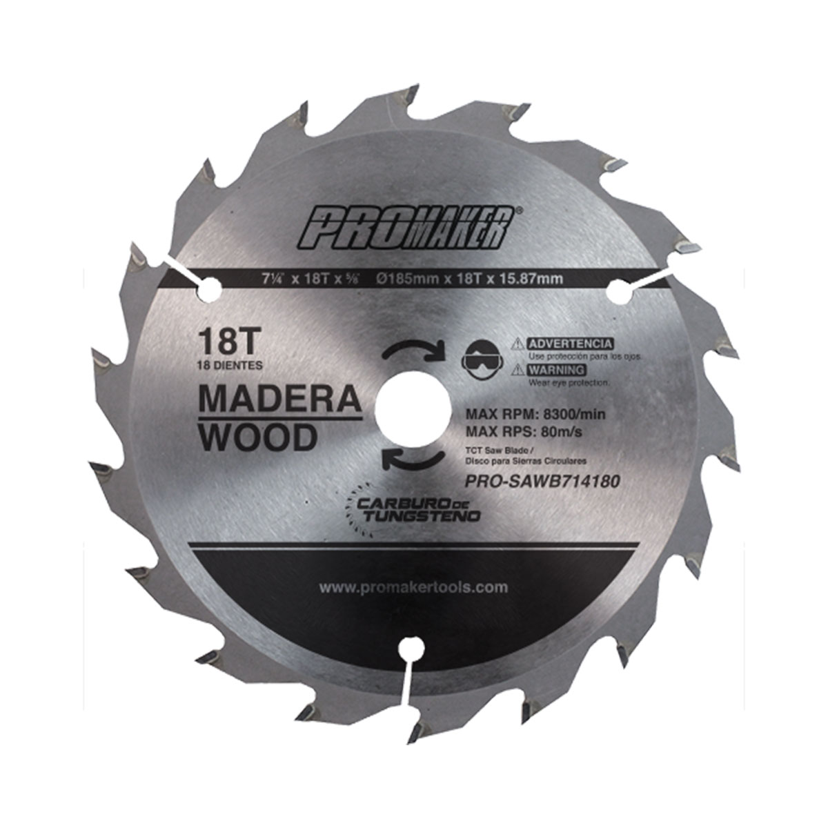 Disco para Sierra Circular Promaker 18 Dientes 7-1/4" X 5/8" image number null