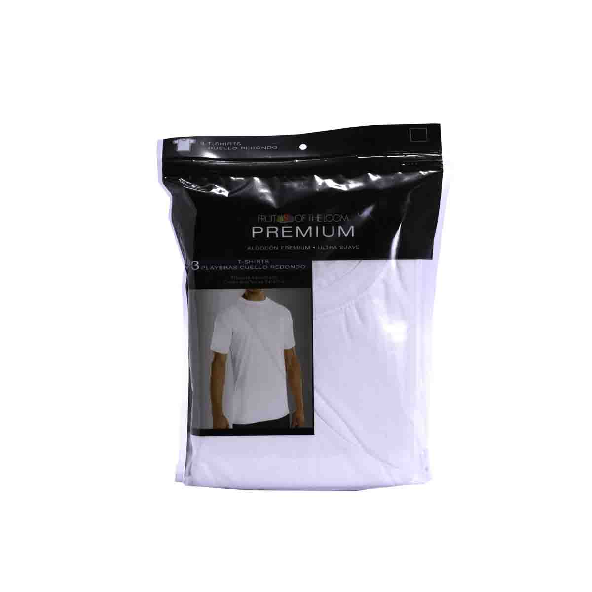 Playera De Algod&oacute;n Para Hombre Premium Ultra Suave Blanco Con Cuello Redondo Paquete De 3 Fruit Of The Loom image number null