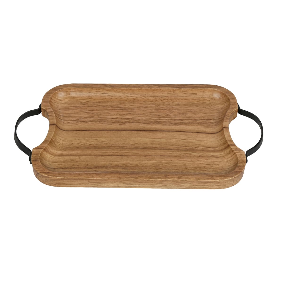 Charola Wood Handle Metal Vintage Home image number null