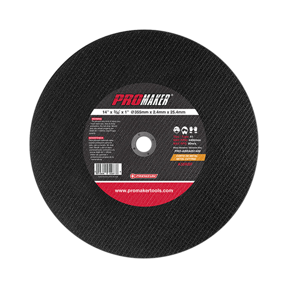 Disco Abrasivo para Tronzadora 14" X 3/32 Promaker image number null
