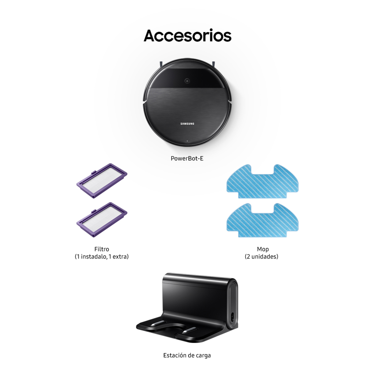 Aspiradora Robot Y Trapeadora Powerbot-E Negro Samsung image number null