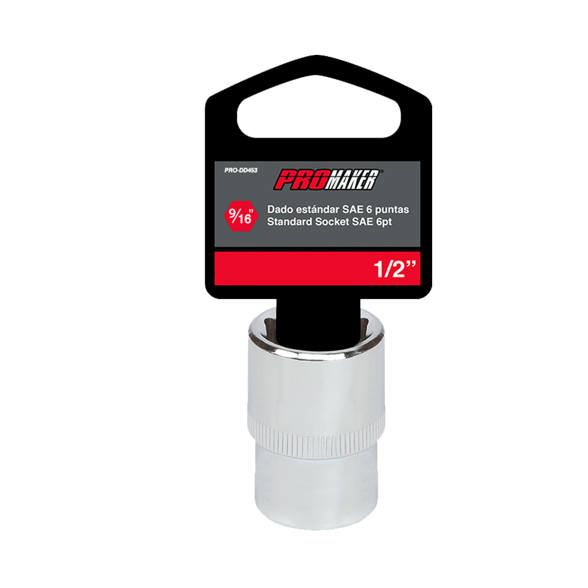 Dado Corto Hexeagonal Cromado SAE 1/2" X 9/16" Promaker image number null