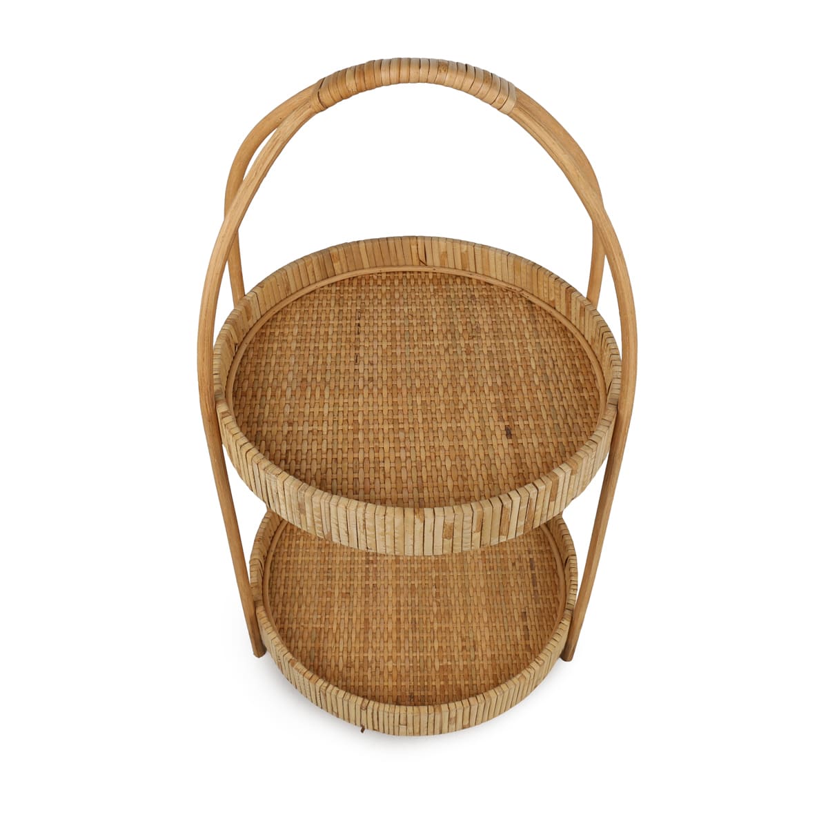Charola 2 Niveles Rattan Alta Vintage Home image number null